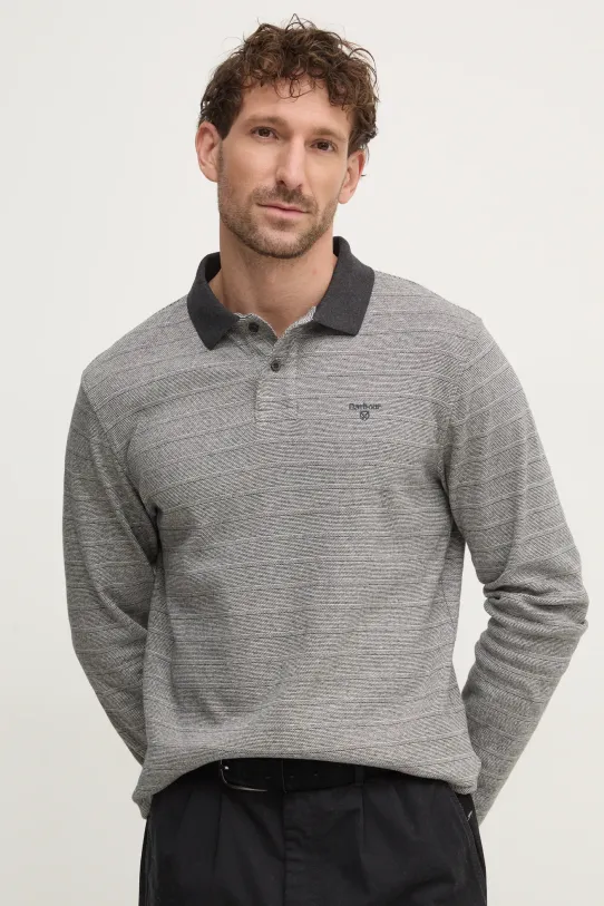 Barbour pulover de bumbac cu modele gri MML1438GY79