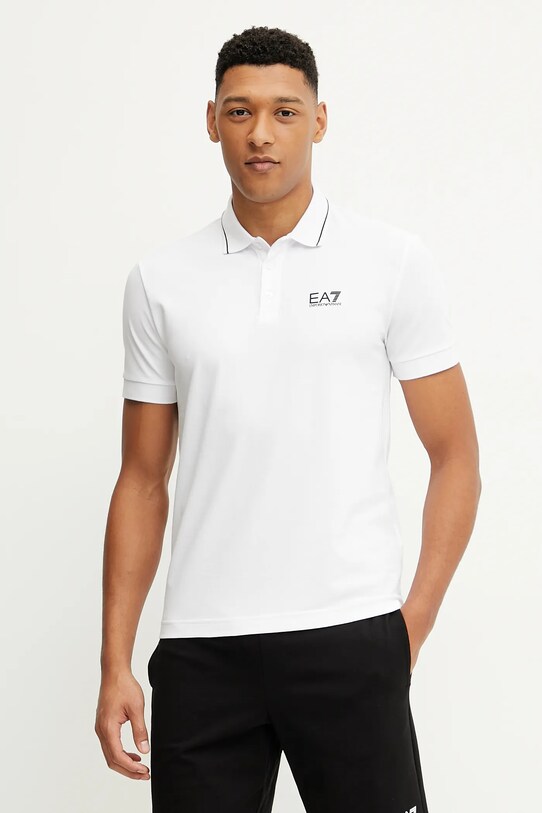 Polo tričko EA7 Emporio Armani hladký bílá PJVUZ.8NPF16
