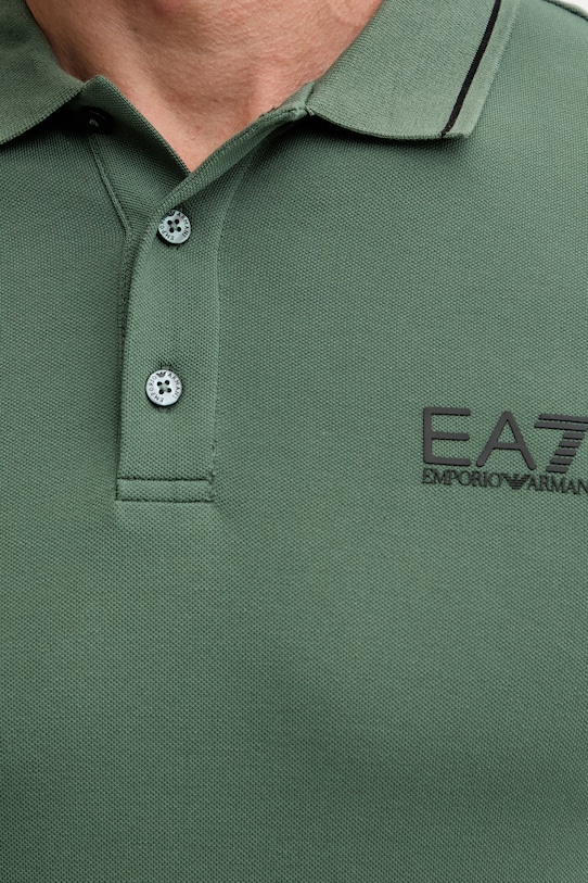 EA7 Emporio Armani polo męskie bawełniane z elastanem PJVUZ.8NPF16 zielony