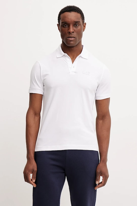 Поло EA7 Emporio Armani regular белый PJVQZ.8NPF14