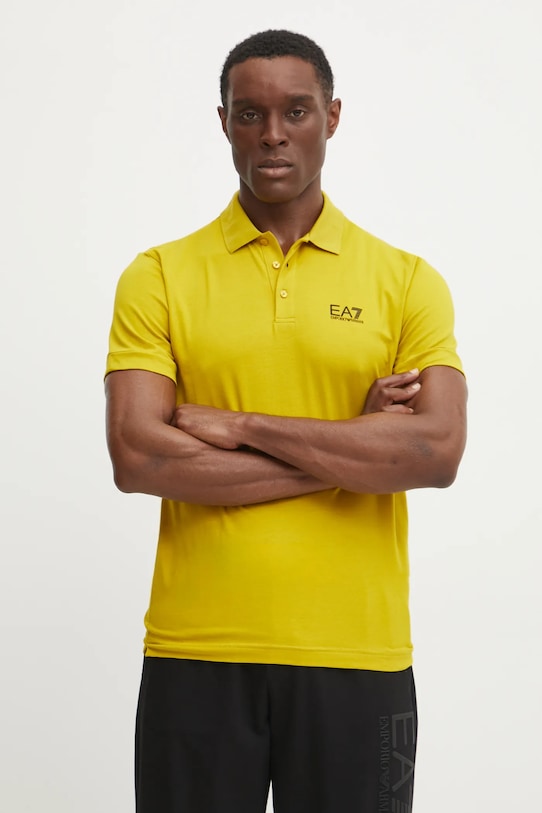 EA7 Emporio Armani tricou polo regular galben PJVQZ.8NPF14