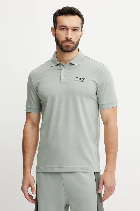 EA7 Emporio Armani tricou polo regular verde PJVQZ.8NPF14