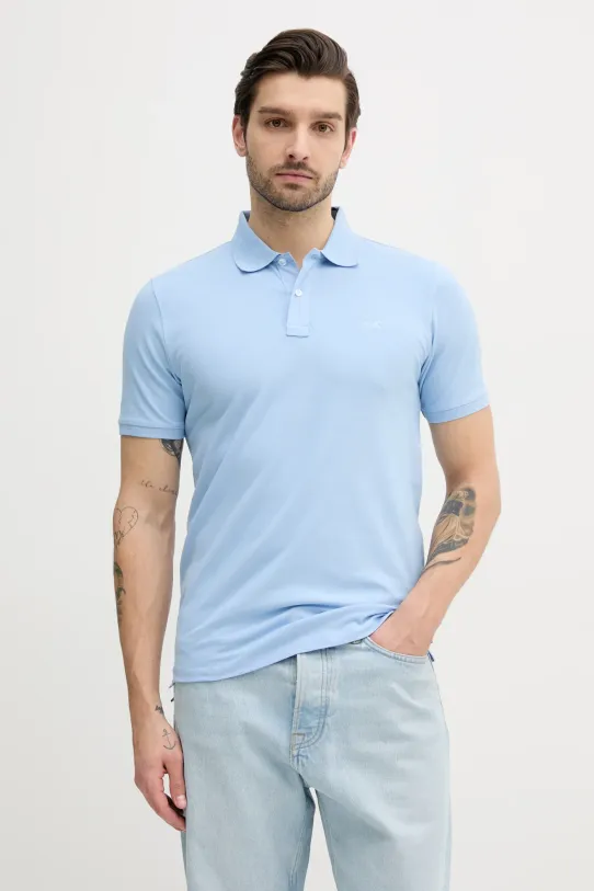 Lindbergh polo z elastanem niebieski 30.404016.BRIGHT.BLU