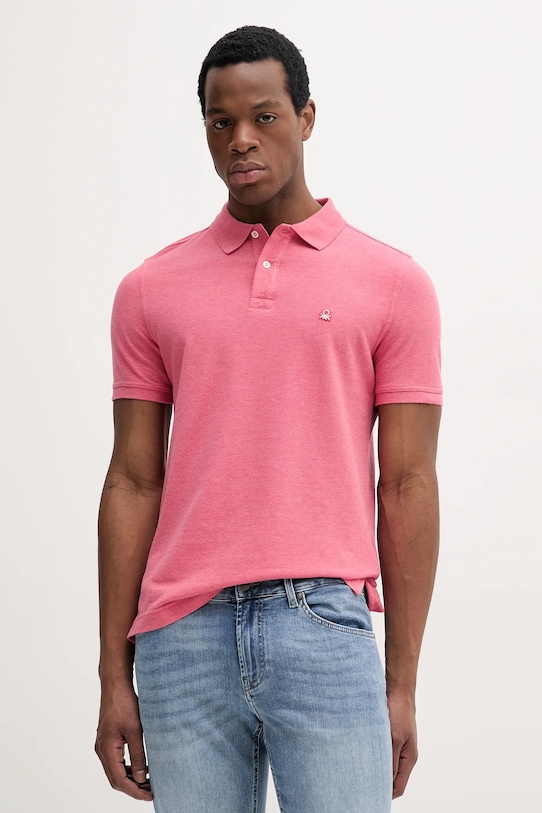 United Colors of Benetton polo de bumbac uni roz 3088U3023