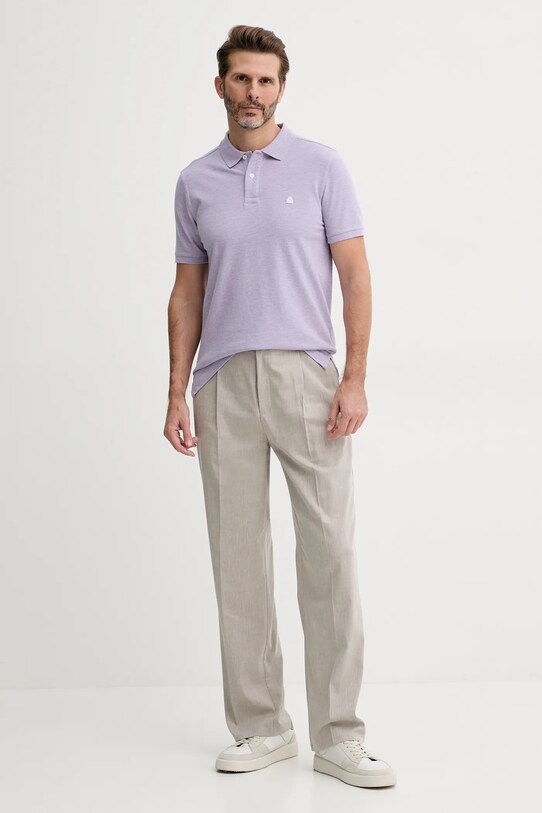 United Colors of Benetton polo de bumbac 3088U3023 violet SS25