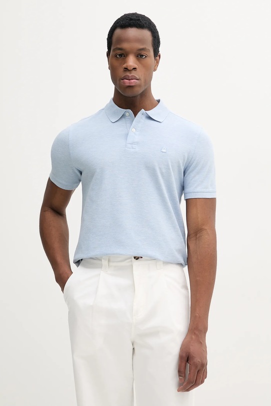 Pamučna polo majica United Colors of Benetton Planet friendly plava 3088U3023