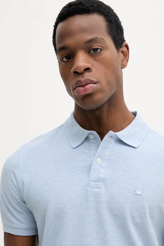 Pamučna polo majica United Colors of Benetton plava 3088U3023