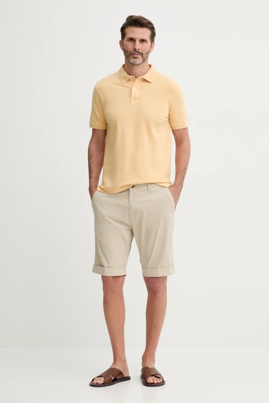 United Colors of Benetton polo de bumbac 3088U3023 bej SS25