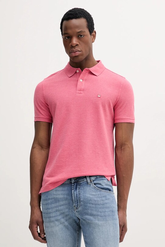 United Colors of Benetton polo bawełniane bawełna pomarańczowy 3088U3023