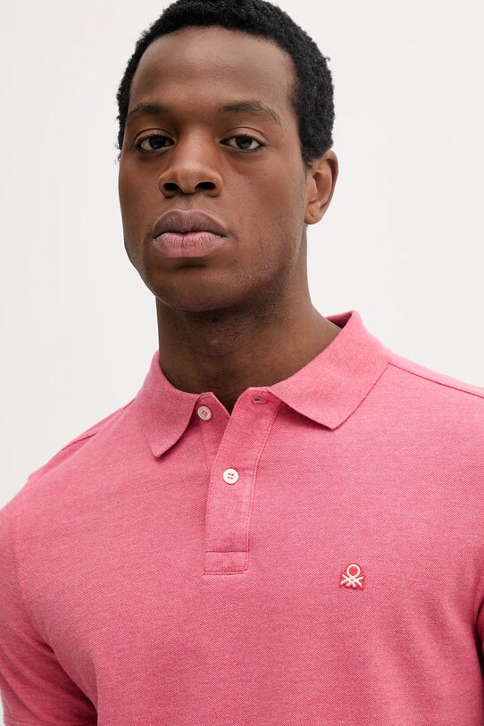 United Colors of Benetton polo bawełniane pomarańczowy 3088U3023