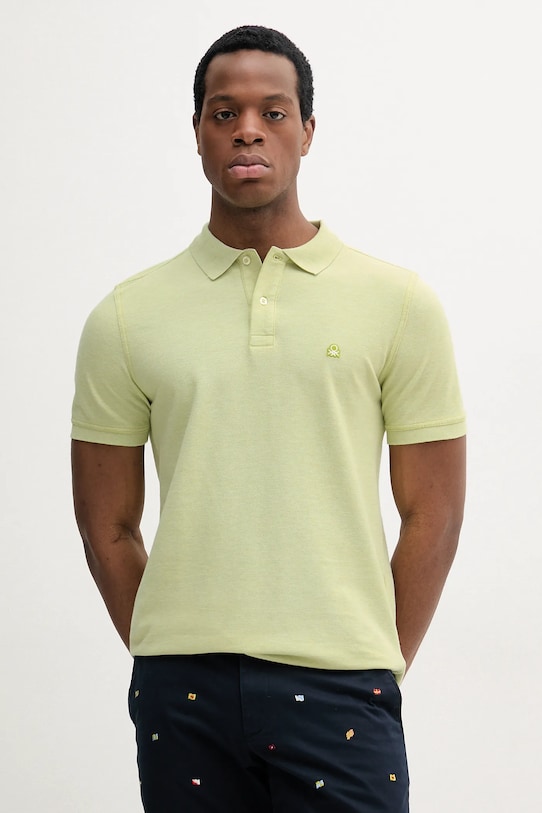 United Colors of Benetton polo bawełniane bawełna zielony 3088U3023