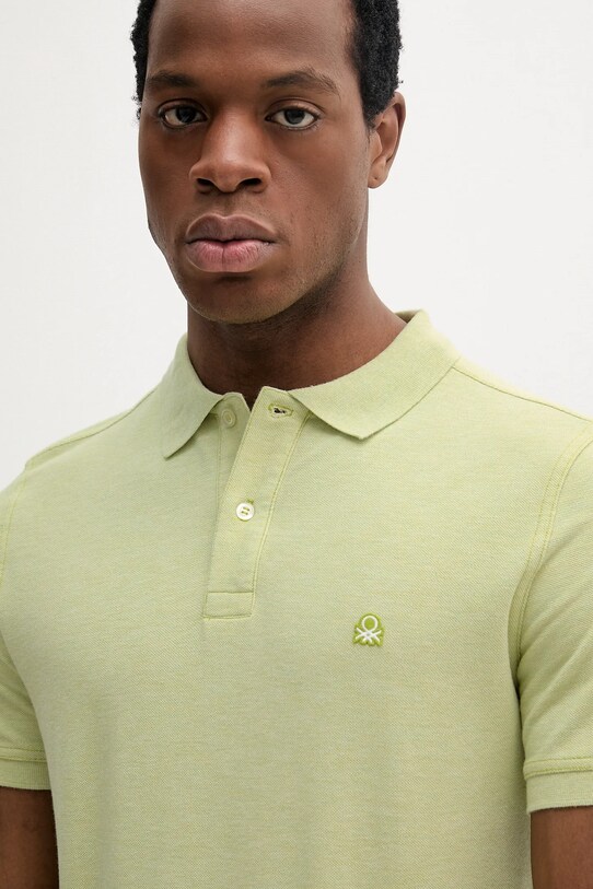 United Colors of Benetton polo bawełniane zielony 3088U3023