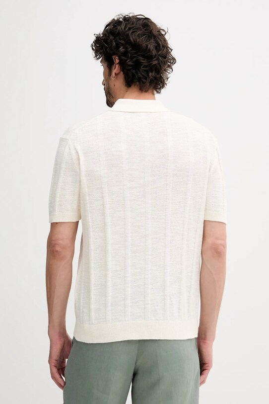 Îmbrăcăminte United Colors of Benetton tricou polo din in 115GK301G bej