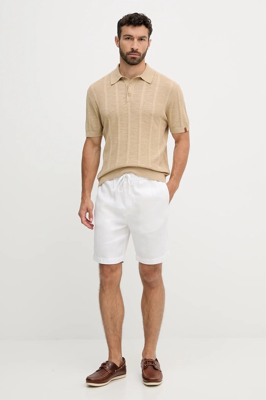 United Colors of Benetton tricou polo din in 115GK301G bej SS25