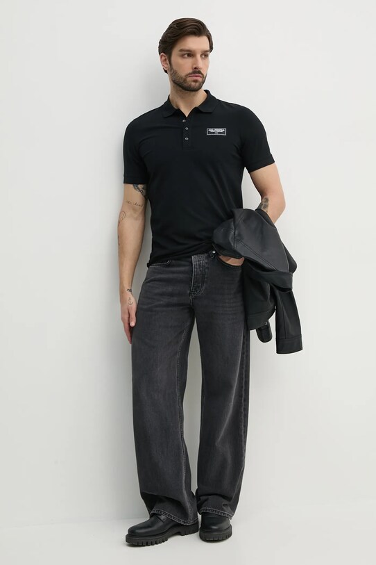 Karl Lagerfeld tricou polo 552221.745019 negru SS25