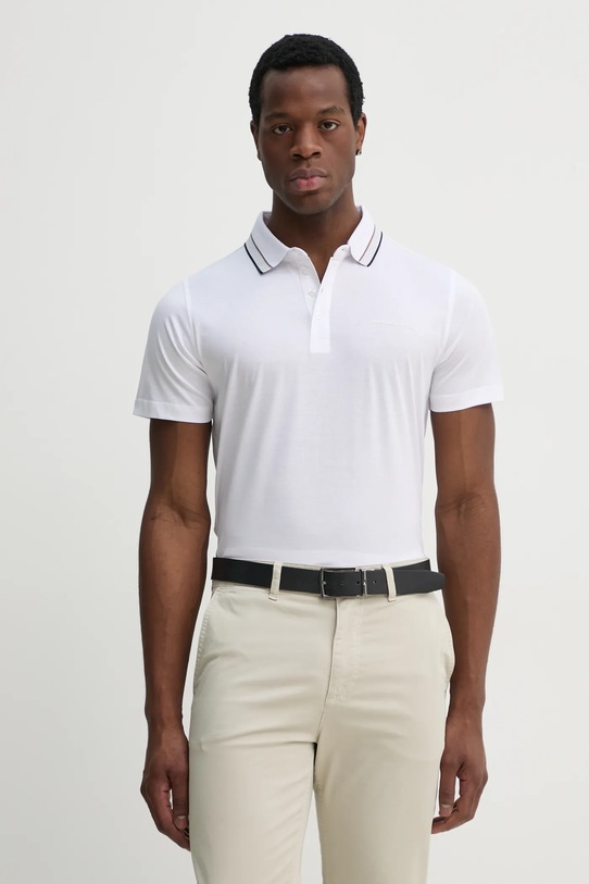 Bavlnené polo tričko Karl Lagerfeld jednofarebný biela 552200.745002