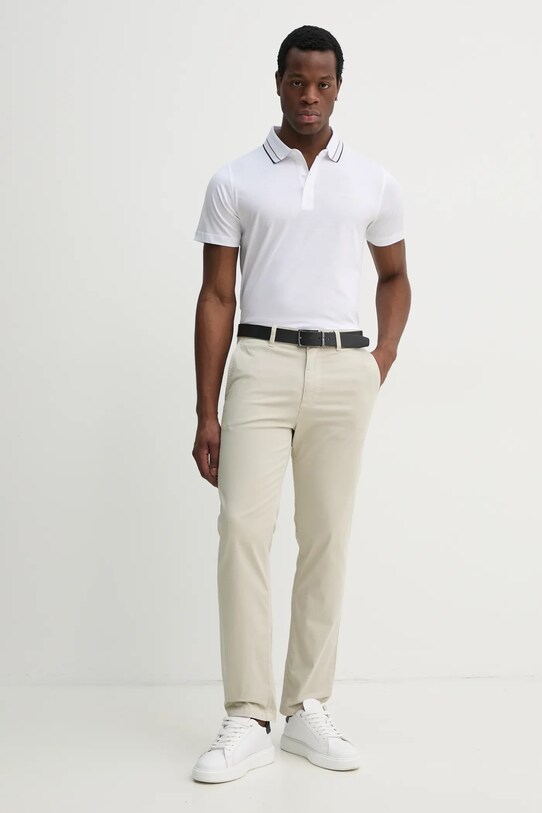 Βαμβακερό μπλουζάκι πόλο Karl Lagerfeld 552200.745002 λευκό SS25