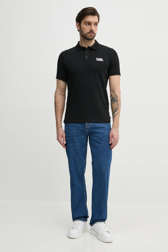 Polo tričko Karl Lagerfeld 552235.745088 čierna SS25