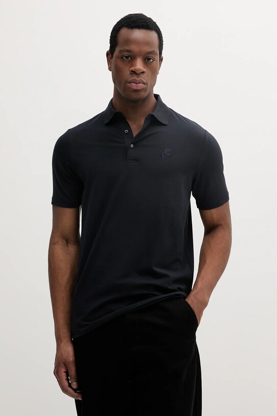 Polo tričko Karl Lagerfeld jednofarebný tmavomodrá 552221.745750