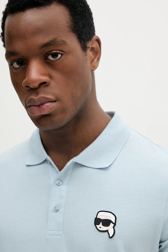 Karl Lagerfeld polo de bumbac albastru 552224.745710