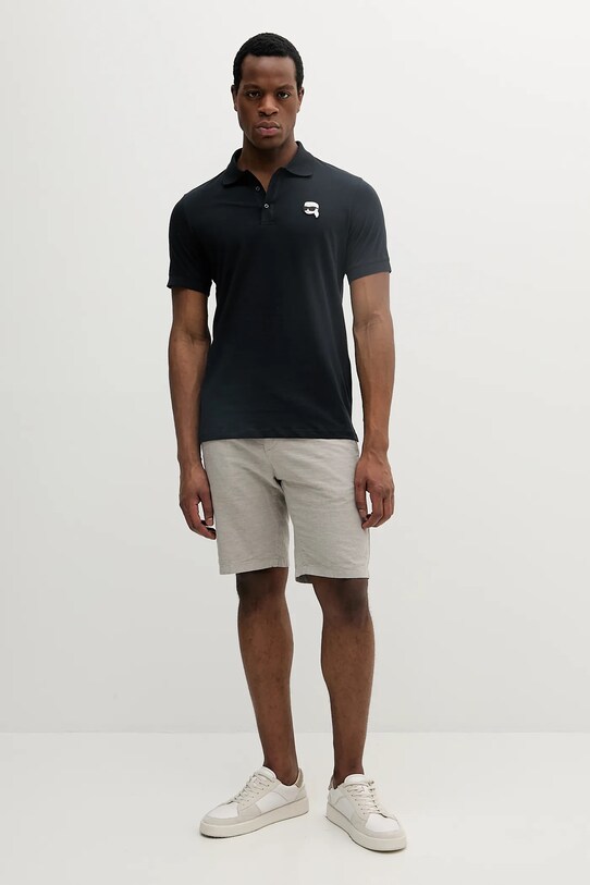 Pamučna polo majica Karl Lagerfeld 552224.745710 mornarsko plava SS25