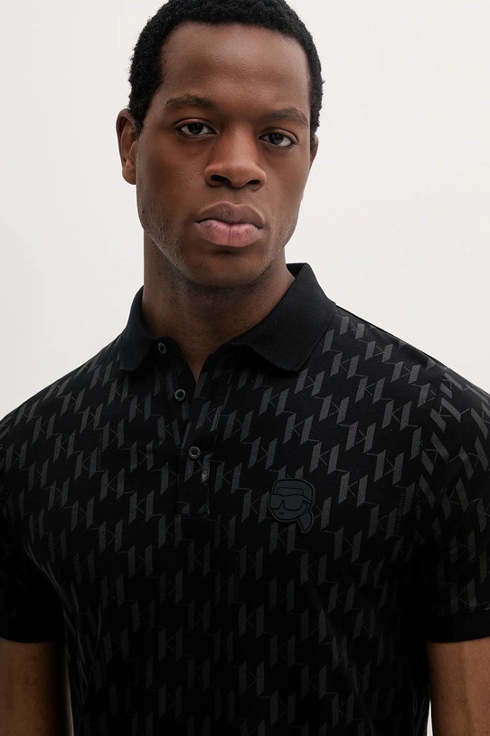 Bavlněné polo tričko Karl Lagerfeld černá 552251.745070