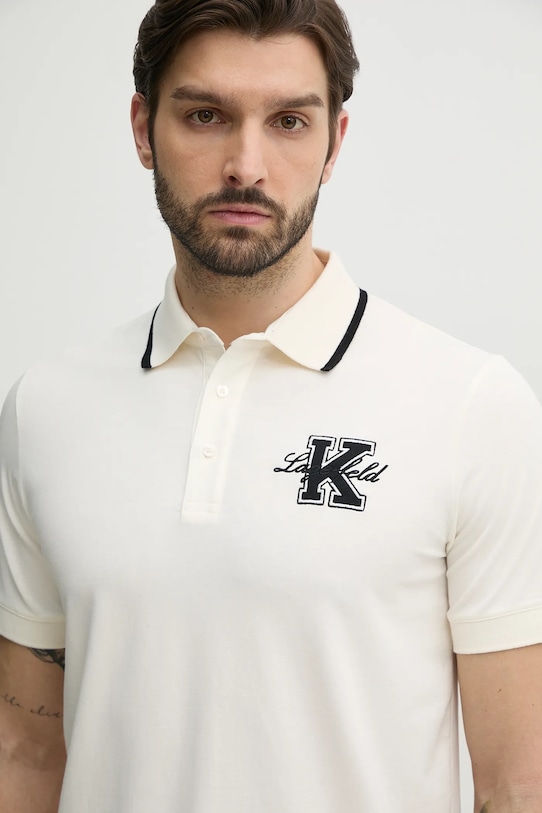 Karl Lagerfeld tricou polo regular bej 552221.745015