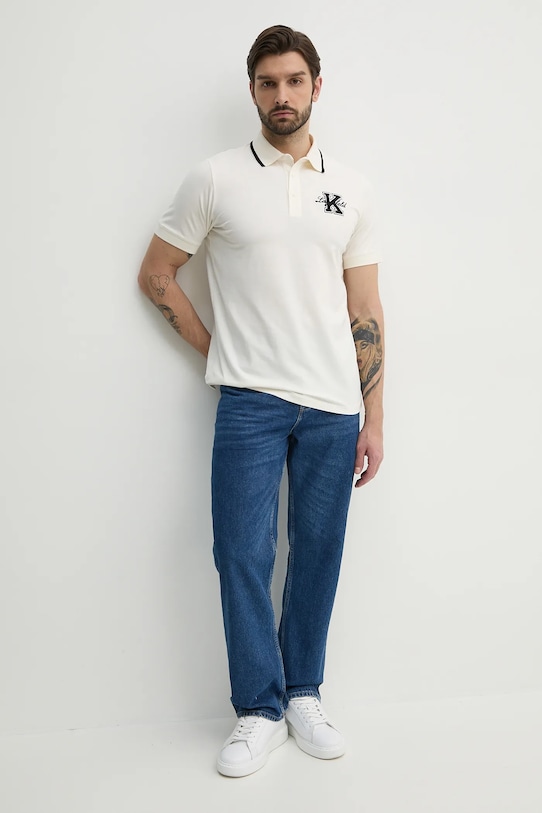 Karl Lagerfeld tricou polo 552221.745015 bej SS25