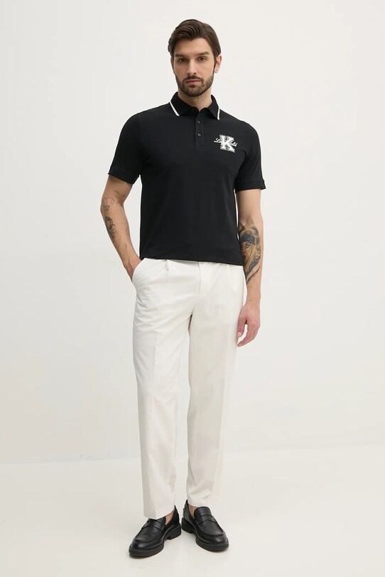 Karl Lagerfeld tricou polo 552221.745015 negru SS25