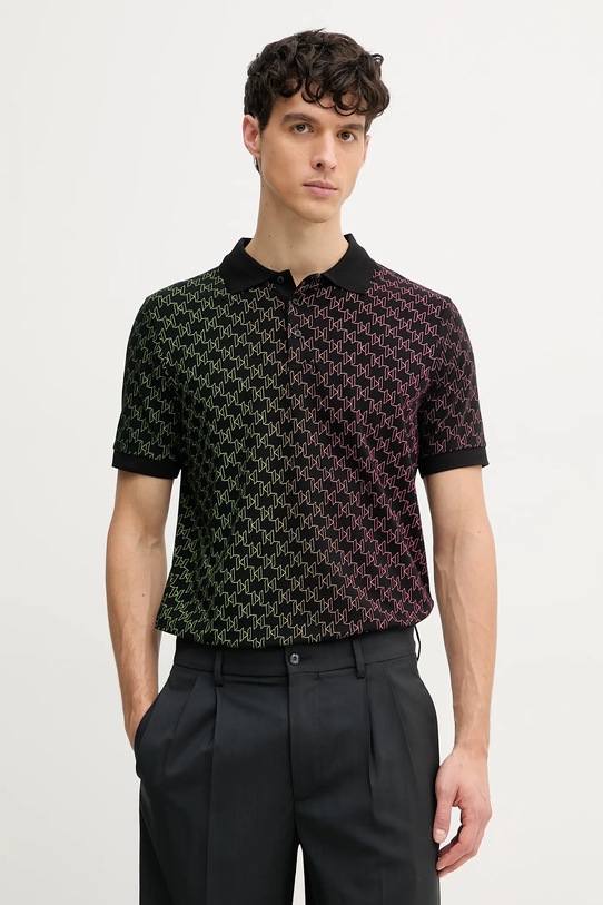 Polo tričko Karl Lagerfeld regular čierna 552235.745401