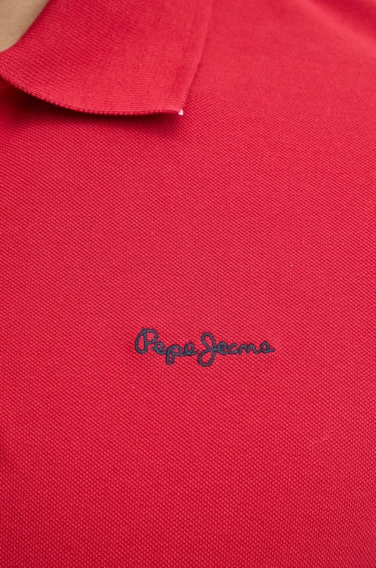 Pepe Jeans pamut póló ESSENTIAL POLO CONTRAST LOGO PM542298 piros