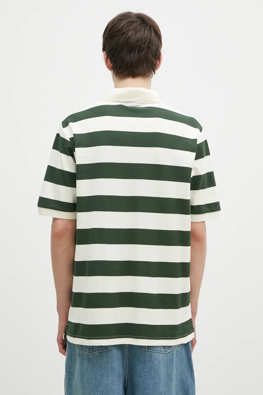 Дрехи Памучна тениска с яка ICECREAM Running Dog Ss Striped Rugby Top IC24468 зелен