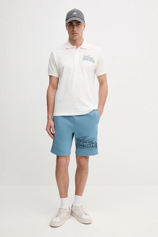Lacoste polo bawełniane PH0285 biały SS25