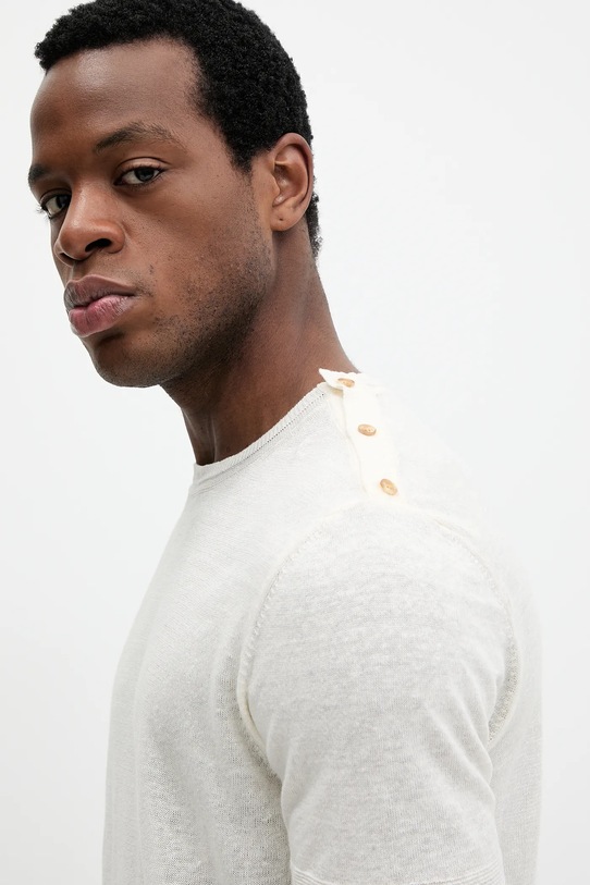 Lanena majica kratkih rukava Liu Jo bež QA5033.MA72P