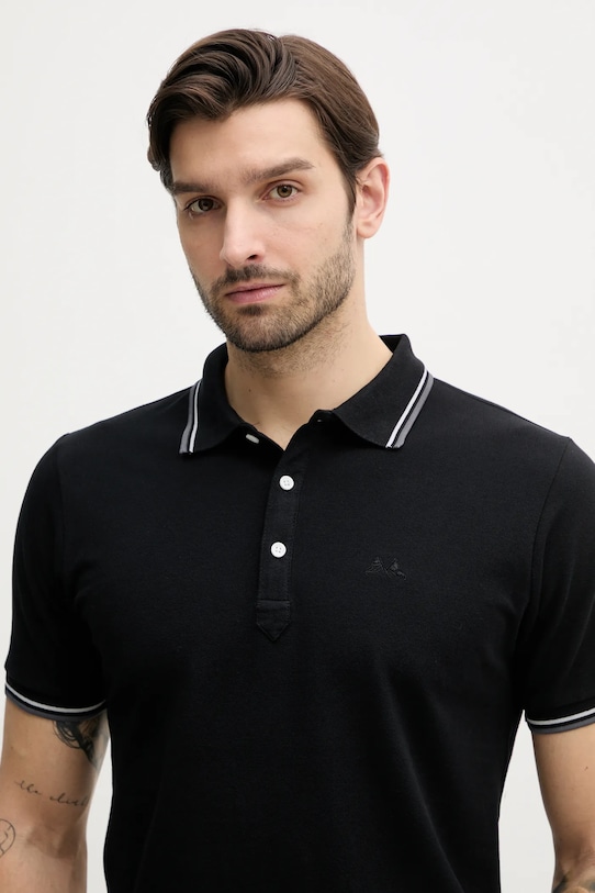 Lindbergh polo de bumbac relaxed negru 30.404010.SPACE.BLACK