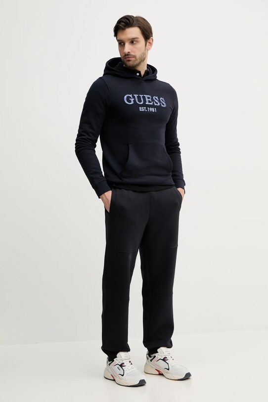 Памучна тениска с яка Lindbergh 30.404010.SPACE.BLACK черен SS25