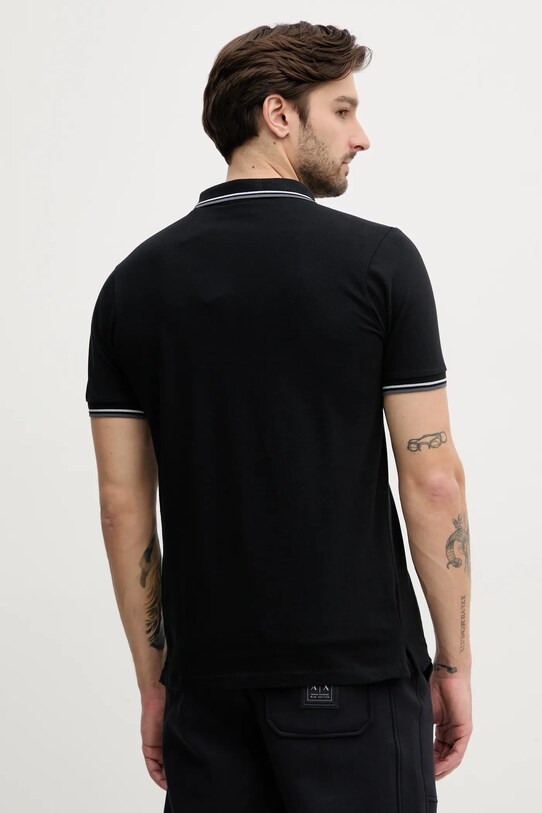 Дрехи Памучна тениска с яка Lindbergh 30.404010.SPACE.BLACK черен