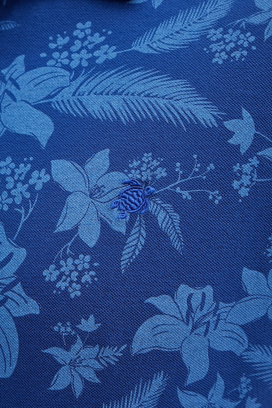 Bavlnené polo tričko Vilebrequin MOUSSURE modrá MOUC9028