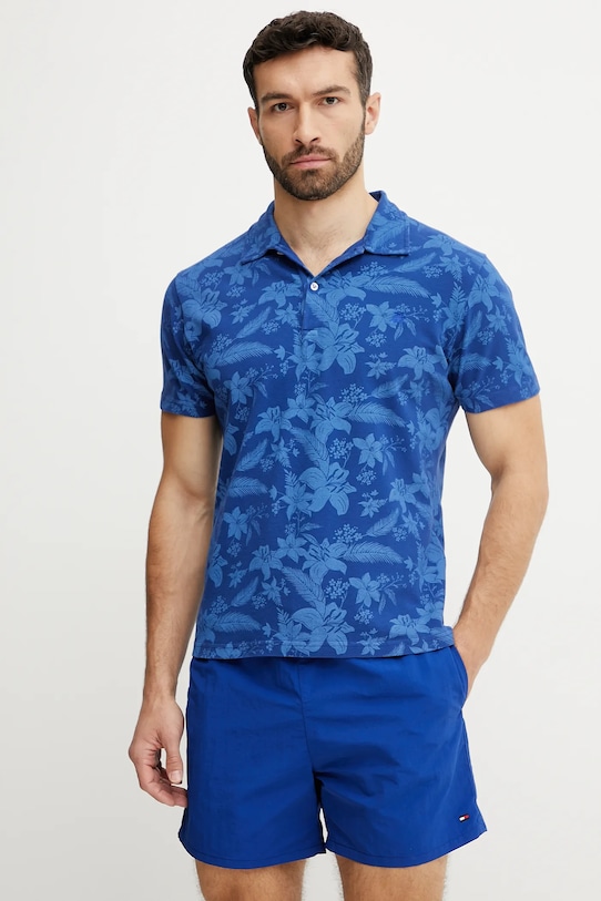 Bavlněné polo tričko Vilebrequin MOUSSURE regular fialová MOUC9028