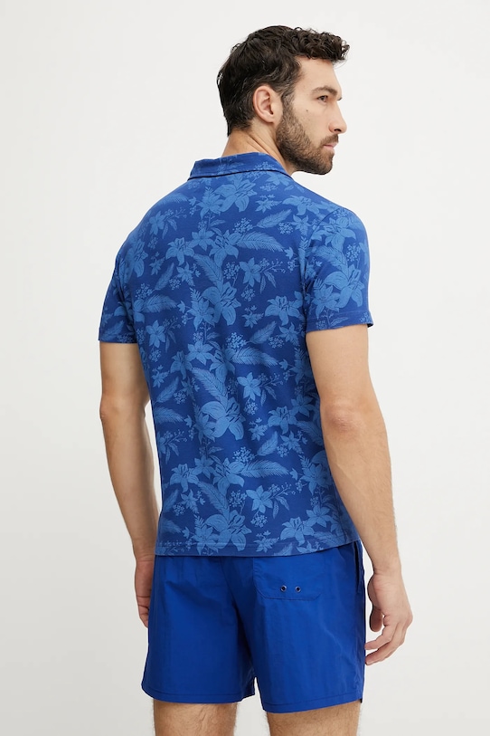 Bavlněné polo tričko Vilebrequin MOUSSURE MOUC9028 fialová SS25