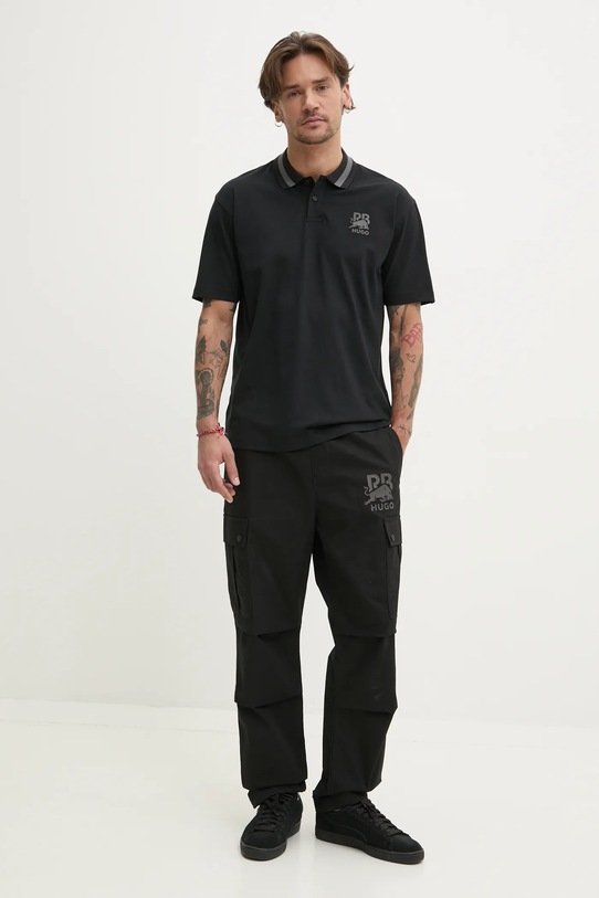 Поло HUGO x RACING BULLS 50542748 чорний SS25
