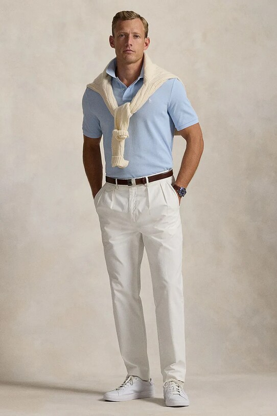 Одежда Хлопковое поло Polo Ralph Lauren 710970482 голубой