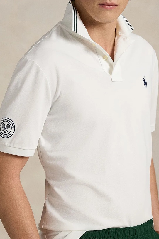 Πόλο Polo Ralph Lauren Wimbledon Collection λευκό 710970483