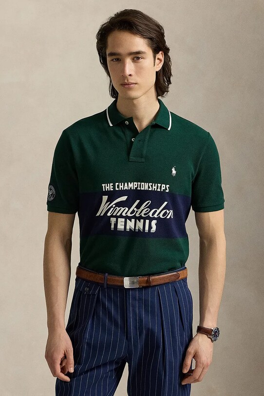 Поло Polo Ralph Lauren хлопок зелёный 710970486