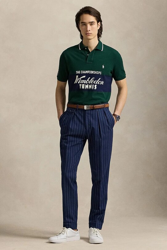 Oblečení Polo tričko Polo Ralph Lauren Wimbledon Collection 710970486 zelená