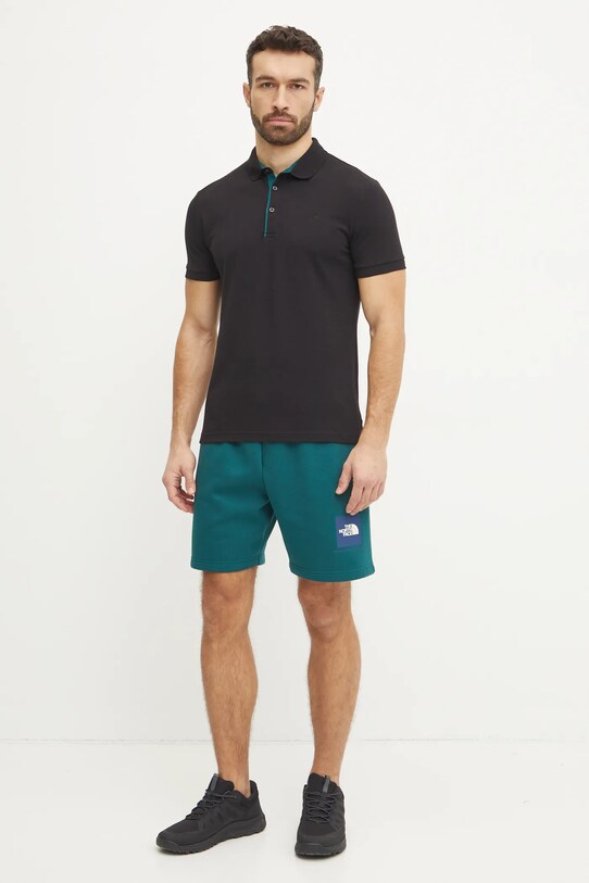 The North Face polo de bumbac Premium Slim NF0A8C1NJK31 negru SS25