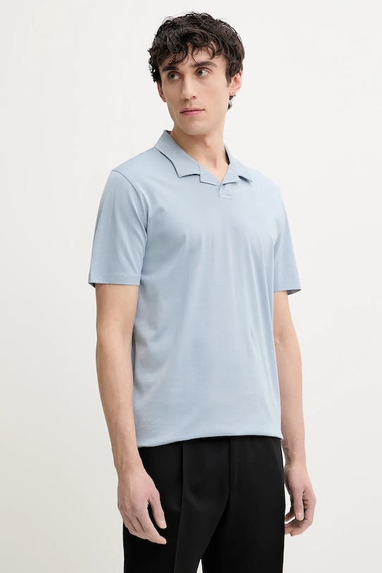 Хлопковое поло HUGO хлопок голубой 50542961