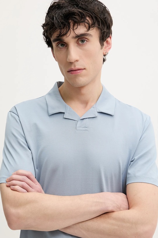 Хлопковое поло HUGO голубой 50542961