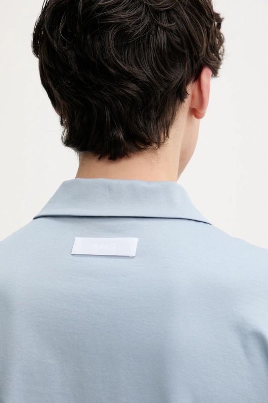 Хлопковое поло HUGO 50542961 голубой