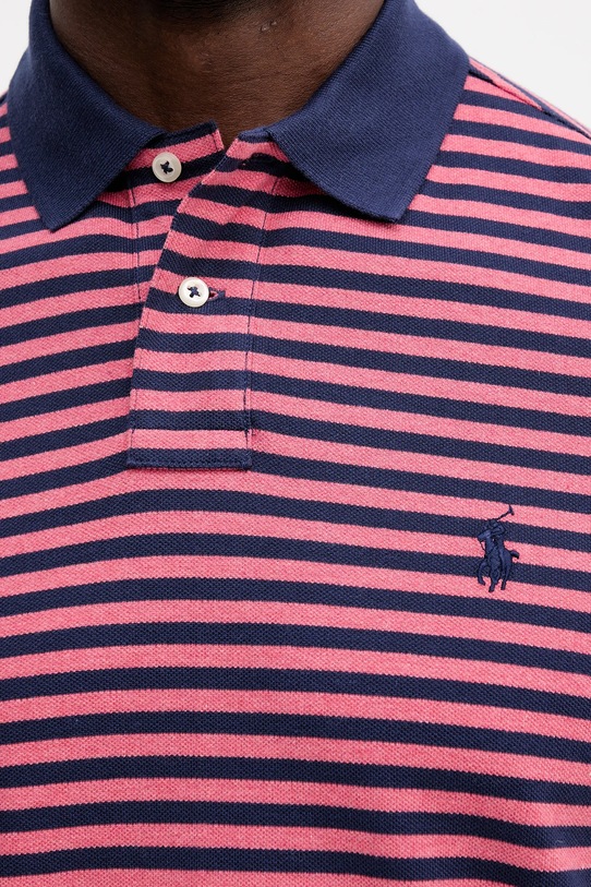 Βαμβακερό μπλουζάκι πόλο Polo Ralph Lauren 710956682 ροζ